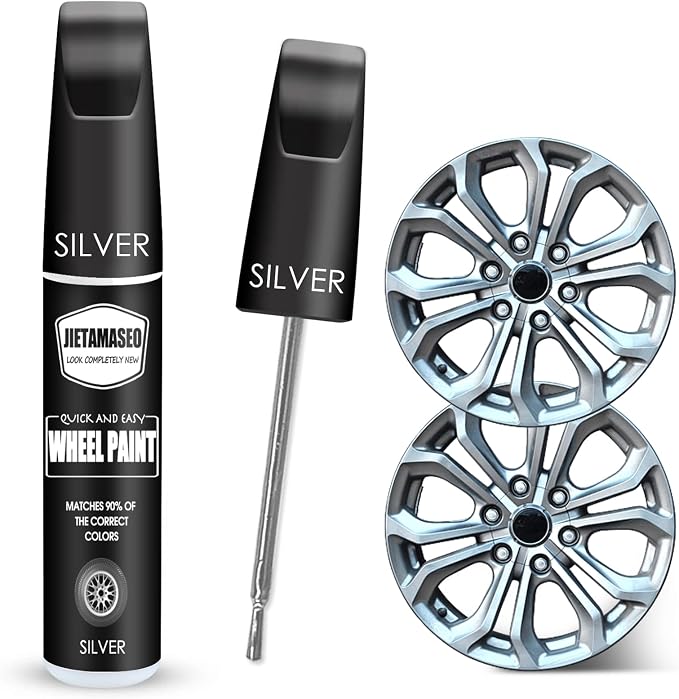 Silver Rim Touch Up Paint - Wheel Repair Kit Curb Rash, Quick And Easy Wheel Scratch Repair, Rim Paint For Car Wheel Repair