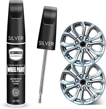 Silver Rim Touch Up Paint - Wheel Repair Kit Curb Rash, Quick And Easy Wheel Scratch Repair, Rim Paint For Car Wheel Repair