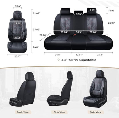 Coverado Seat Covers, Car Seat Covers Full Set, Leather Seat Covers for Cars, Car Seat Protector, Black Car Seat Covers Front Seats and Back Seats Universal Fit for Most Cars Camo