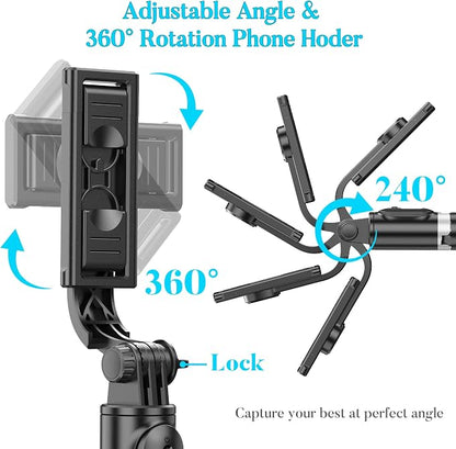 Portable 41 Inch Selfie Stick Phone Tripod with Wireless Remote Extendable Tripod Stand 360 Rotation Compatible with iPhone 17 16 15 14 13 12 11 pro Xs Max Xr X Plus, Android Samsung Smartphone