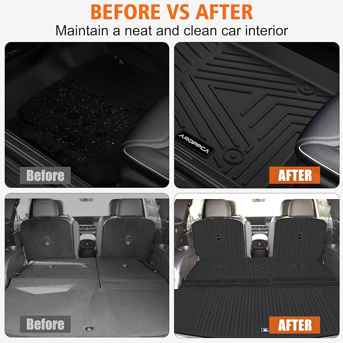 All Weather Car Floor Mats Cargo Liner with Backrest Mat for 2026 Palisade 7 Seater (Only Fit Fuel), TPE Rubber Liners Full Set Automotive Mats for 2026 Palisade Accessories