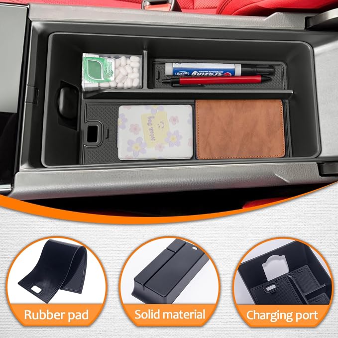 TOPINSTALL 2026 Center Console Tray Compatible with 2025 2026 Toyota Camry (XSE/XLE/SE/LE) Armrest Storage Box Console Organizer for 9th Gen Camry Interior Accessories