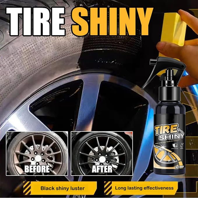 Tire Shine Spray - Shine Protectant | Tire Cleaner | 50ml/100ml Sturdy Rim Shiine Solution | Auto Tyre Polishing Coating Product for Truck Rv Sedan Vehicle Owners Maintenance Managers Road Trip