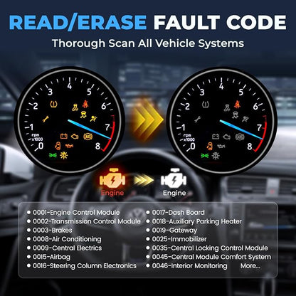AUTOPHIX 7610 Full System OBD2 Scanner Compatible with Volkswagen VW Audi Skoda Seat Diagnostic Tool, Battery Registration & EPB Reset, All Reset Service Car Code Reader for VAG Vehicles
