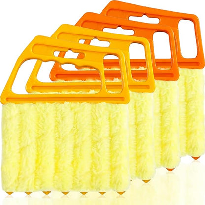 AOCEAN 4 Pcs Blind Cleaner Duster Tool, 7-Finger Dusting Cleaner Tool for Window & Air Vent, Washable Handheld Microfiber Duster Brush for Blinds Dust Dirt