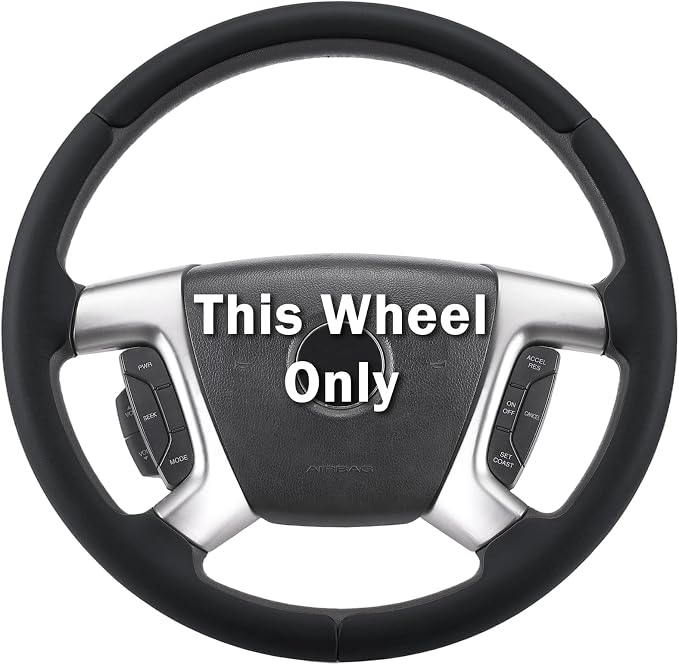 Steering Wheel Cover for Chevy Silverado 1500 GMC Sierra 1500 2007-2013/2500 3500 Chevrolet Tahoe Suburban Yukon (Yukon XL) 2007-2014/ Traverse 2009-2017/ GMC Sierra 2500HD 3500HD 2008-2014