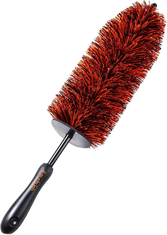 Suds Lab WB Premium Detailing Wheel Brush for All Vehicle Types – 17.7" Ultra-Soft and Scratch-Free Reusable Rim, Wheel, and Tire Brush for Deep Cleaning