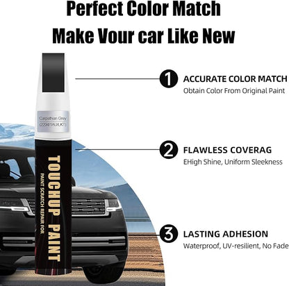 Carpathian Grey(2204/1AU/LKT) Car Paint Touch Up Pen Compatible with Landrover, 2-In-1 Color Accurate Touch Up Car Scratch Repair Paint Match Landrover Series Automotive Scratch Remover for Nicks & Chips Repair