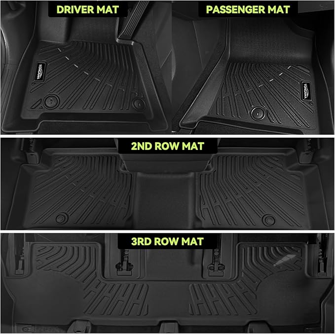 Tongama-Floor Mats for 2013-2019 Mercedes-Benz GL, All Weather TPE Floor Liners and Trunk Mat Protectors for Mercedes-Benz GL Waterproof Interior Accessories