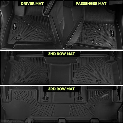 Tongama-Floor Mats for 2013-2019 Mercedes-Benz GL, All Weather TPE Floor Liners and Trunk Mat Protectors for Mercedes-Benz GL Waterproof Interior Accessories