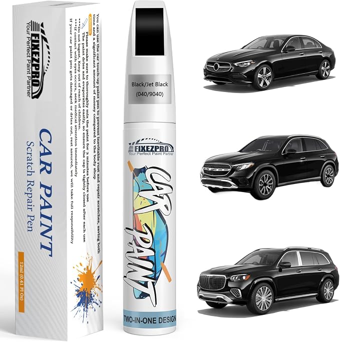 040/9040 Black/Jet Black Car Touch Up Paint for Mercedes-Benz, Color Match Auto Paint Repair Pen,Professional Car Scratch Repair Remover Pen Quick & Easy to Use
