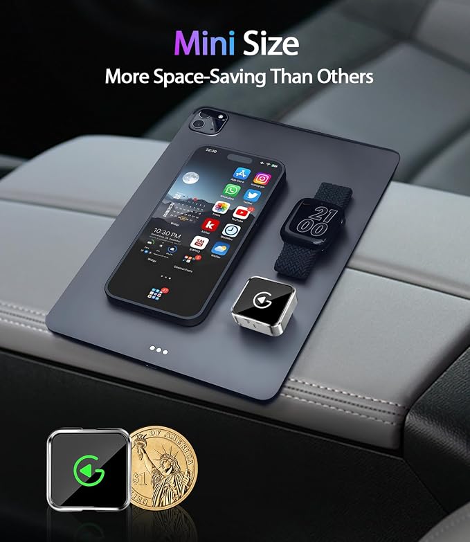 2026 Upgraded Wireless CarPlay Adapter for iPhone & Android Auto, Converts Wired to Wireless Car Play, 3-Second Auto Connect & Stable Zinc Alloy Material, Mini Plug & Play, with USB-A & Type-C