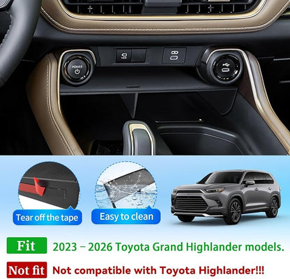 EDBETOS Center Console Organizer for 2023 2024 2025 2026 Toyota Grand Highlander Console Insert Divider Tray Secondary Storage Cubby for Phone Key Wallet, ABS Interior Accessories (Not for Highlander)