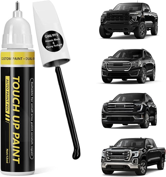(Mosaic Black/Ebony Twilight (GB8/9F5) Car Touch Up Paint for GMC, Car Paint Scratch Repair Kit, Quick & Easy Solution, 2 in 1 Scratch Remover Pen with Color-Matched