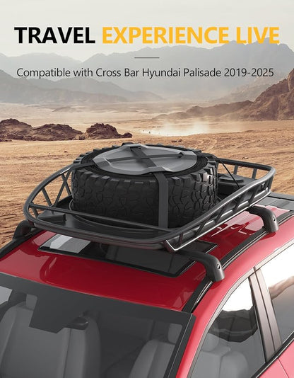 Tuyoung 300lbs Roof Rack Cross Bars Compatible with Hyundai Palisade 2019-2025 SE SEL XRT Limited Calligraphy, Lockable Heavy Duty Anti-Theft Aluminum Rails Crossbars Cargo Carrier Bag