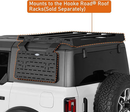 Hooke Road Bronco Rear Window Exterior Storage Molle Panel Kit Compatible with Hooke Road Roof Rack for 2021-2026 Ford Bronco Hardtop 4-Door