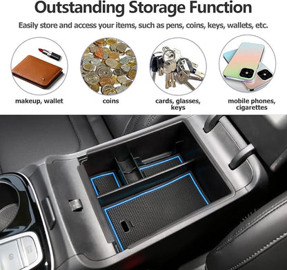 Center Console Organizer Compatible with 2025 2026 Hyundai Tucson SEL/SE Armrest Storage Box Armrest Console Organizer 2025 Tucson Accessories (ONLY FOR TUCSON SEL/SE/XRT,NOT FOR PHEV&Limited&N-Line)