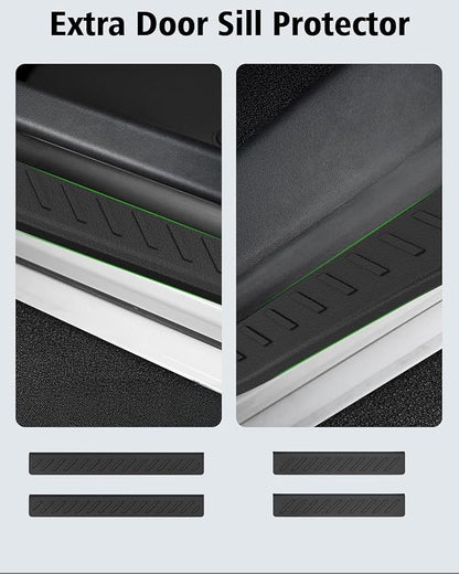 Floor Mats Custom for Ford Edge 2015-2024 2025 2026 ST Titanium SE SEL Sport Trunk Mat with Backrest Mat All Weather TPE Full Set Liners Cargo Protector & Door Sill Guards for Edge 2025 Accessories
