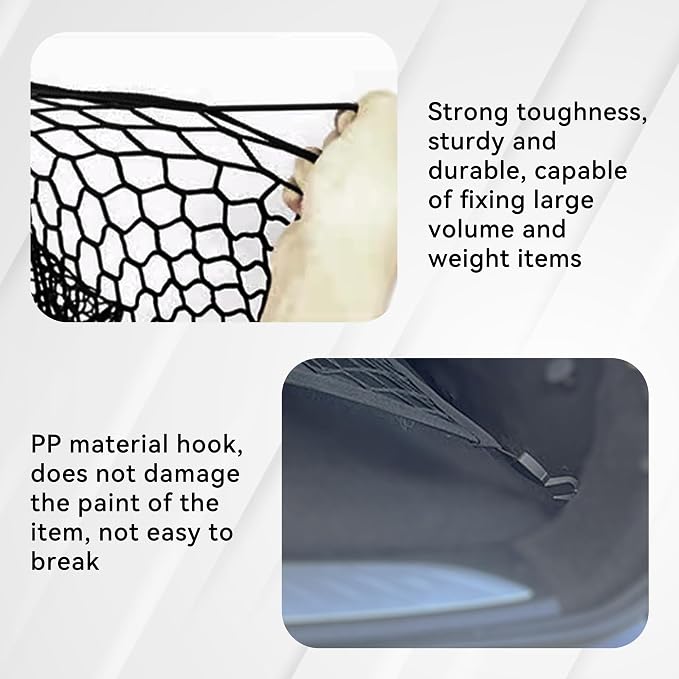 Elastic Cargo Net for SUV,Adjustable Elastic Trunk Mesh Nets with Hook Universal for SUV - Organizer 32" x 24" Stretch to 63"x43",Truck Bed Tailgate Netting Accessories (31.5 * 24inch)
