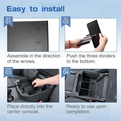 EDBETOS Center Console Organizer for 2021-2026 Chevy Tahoe/Suburban and 2021-2024 GMC Yukon, Fit Standard Console with Charging Socket Only, NOT for Power Sliding Console. Won't Block Original Tray