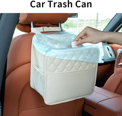 FrgKbTm 2Pack Car Seat Back Hanging Bag Car Document Holder Multi-Pocket Bottle Bag Storage Box Organizer Travel Tidy Pouch Pocket Kids Beige