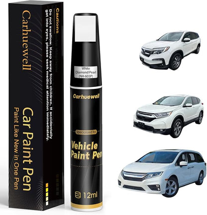 NH-603P White Diamond Pearl Touch Up Paint Compatible with Honda, Exact Match Car Paint Pen Automotive Scratch Repair Remover Kit Quick & Easy Solution for Vehicle Chips and Nicks