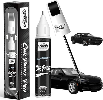 Pitch Black(PX8) for Dodge Touch Up Paint Pen, 2 in 1 Car Scratch Remover with Pen Tip and Brush, Precise Color Match for Car Paint Scratch Repair, Quickly and Easily Fix Chips and Nicks