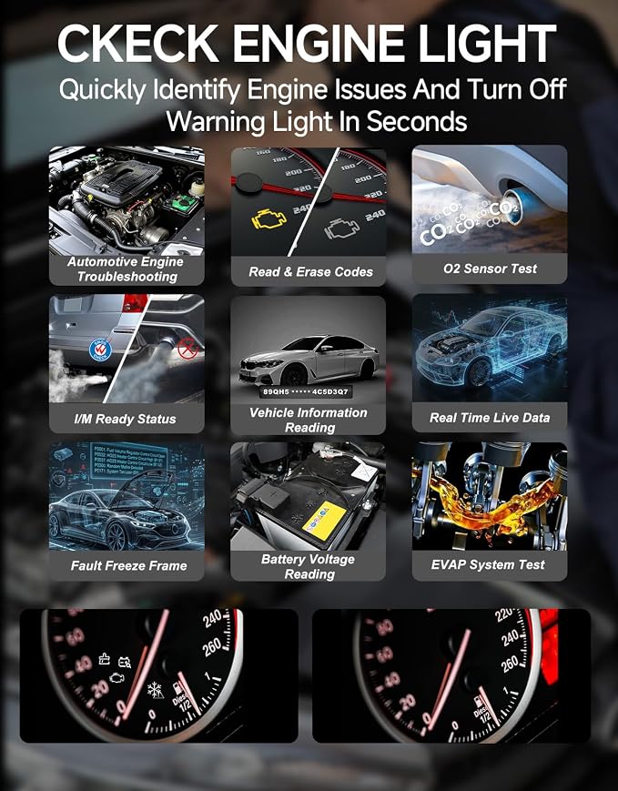 V410 OBD2 Scanner Code Reader, Car Scanner Diagnostic Tool Check Engine Light, Graphic Live Data, I/M Smog Test, Battery Voltage Test – CAN Diagnostic Scan Tool for All OBDII Vehicles