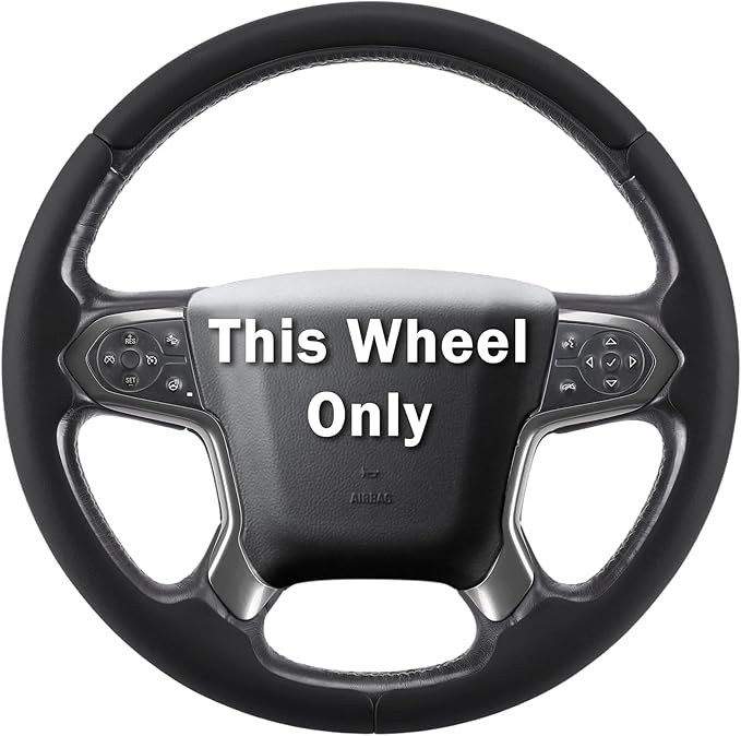 Steering Wheel Cover for Chevy Silverado 1500 2014-2018/2500 2500HD 3500 3500HD 2015-2019/ 4500HD 5500HD 6500HD 2019-2024/ Suburban Tahoe 2015-2020/ Traverse 2018-2023 Chevrolet