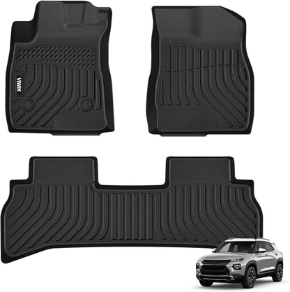 VIWIK Floor Mats Fit for Chevrolet Trailblazer FWD 2021 2022 2023 2024, TPE Rubber Car Mats All Weather Custom Floor Liners for Chevy Trailblazer FWD 1st and 2nd Row Front & Rear Non-Slip Odorless
