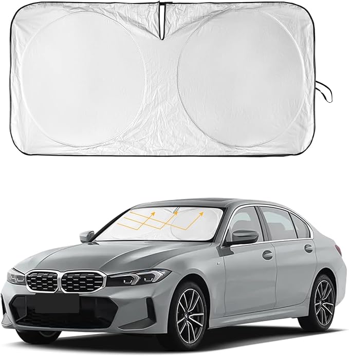 Sun Shade for BMW 3 Series 2019-2025 Windshield Sunshade- Front Window Shade for BMW 330i, 328i, 335i, 320i, 325i F30 F31Sun Visor Protector Blocks UV Rays Heat Sun Shield Accessories