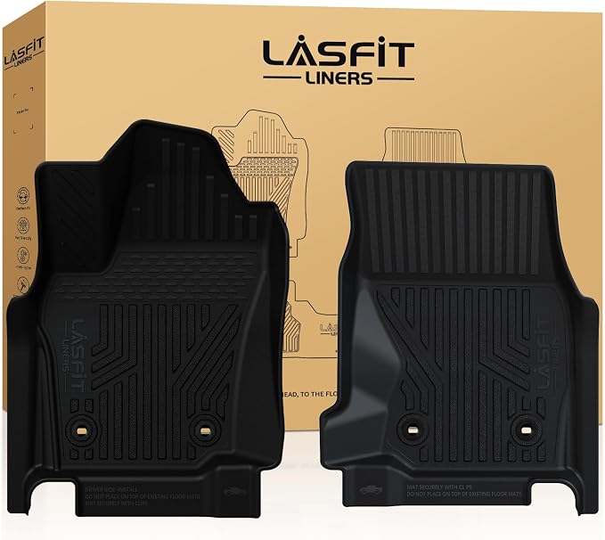 LASFIT Front Floor Mats Fit for Tacoma 2024-2026 (Only Fit Auto Tran) Custom Fit All Weather Protection TPE Floor Liners for Tacoma Accessories Front Row Car Mats (Not Include The 2nd Row Floor mats)