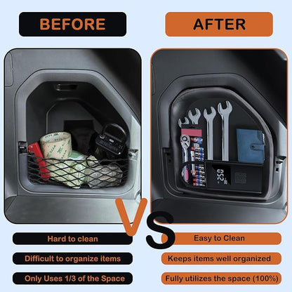 For 2026 Toyota RAV4 Hybrid&Plug-in Hybrid 600D Wear-Resistant Oxford Fabric Trunk Organizer Pocket Bag, Trunk Cubby Storage Bag, Cargo Side Pocket, RAV4 Trunk Upgrade Interior Accessories Black-Brown