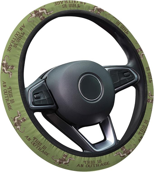 GENANY Royal Cat Steering Wheel Cover, Non Slip Polyester Car Wheel Protector for Car SUV Truck, Universal 15 Inch