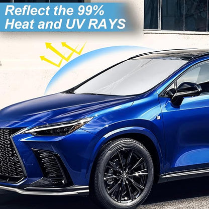 Custom Fit NX NX250 Windshield Sunshade for 2015-2022-2024 2025 Lexus NX350 NX350h NX450h NX300h/NX300/NX200t Accessories Front Window Shades Cover for Windshield 210T Sun Visor Protector Block Heat