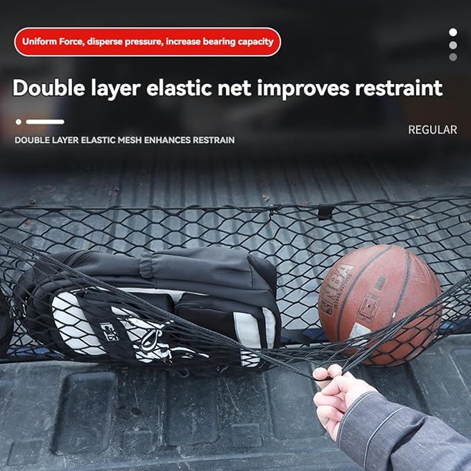 for Ford Maverick Envelope Style Truck Bed Cargo Net - Fits 2013-2024 2025 2026 Maverick Accessories Cargo Net for Pickup Truck Bed - Heavy Duty Carabiners