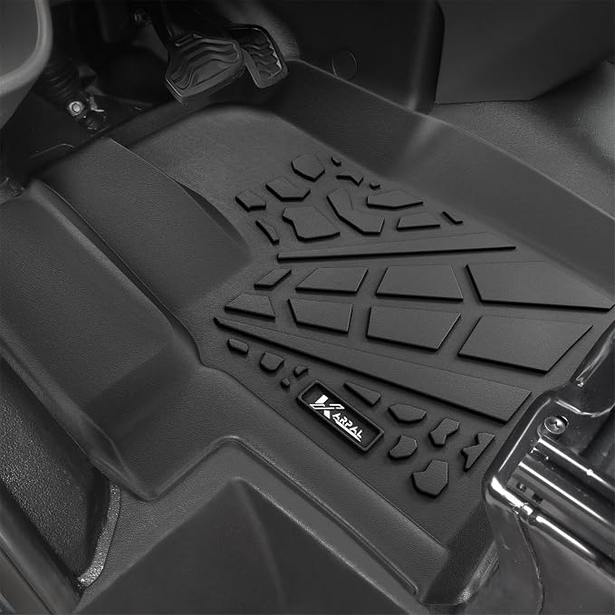 KARPAL Floor Mats for 2020-2026 Ford Transit/E-Transit with Vinyl Flooring (No Transit Connect), Custom Fit TPE All Weather Ford Transit Accessories Front Floor Liner