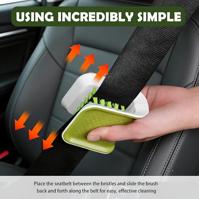 Car Seat Belt Cleaner Brush,Non-Slip Car Cleaning Brush with Double-Sided Bristle Brushes,U-Shaped Design Cars Detailing Brushes for Cleaning Most Vehicle Models Safety Belts