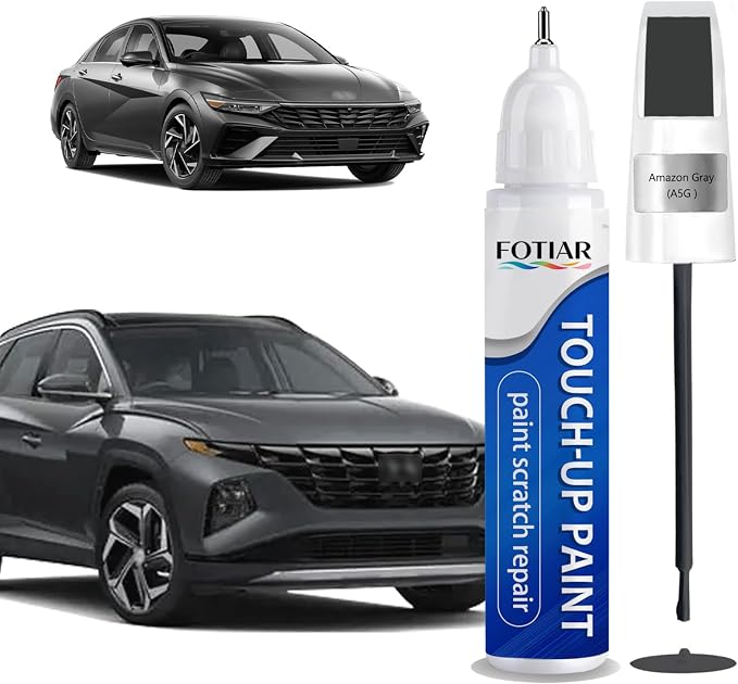 Amazon Gray (A5G) Touch up Paint for Hyundai-Exact Match Scratch Repair Kit 2-In-1 Premium Car Paint Pen for Chips & Nicks