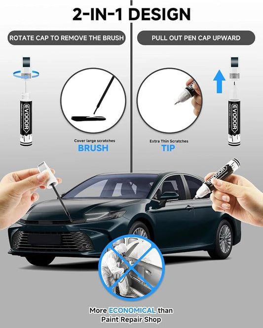Touch Up Paint Compatible with Toyota Exact Match 2 in 1 Touch up Paint for Chips and Nicks Repair (Cavalry Blue(8W2))