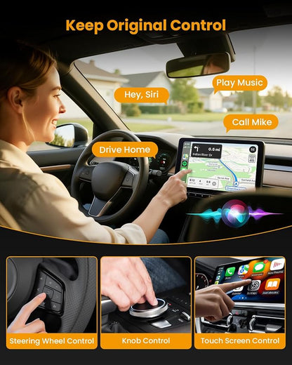 Wireless CarPlay & Android Auto Adapter: BANKKY Ultra Mini 2-in-1 Dongle Converts Wired to Wireless Fast Auto-Connect for iPhone Dual-Band Low Latency Stable Connection for Apple iOS 10+, Android 11+