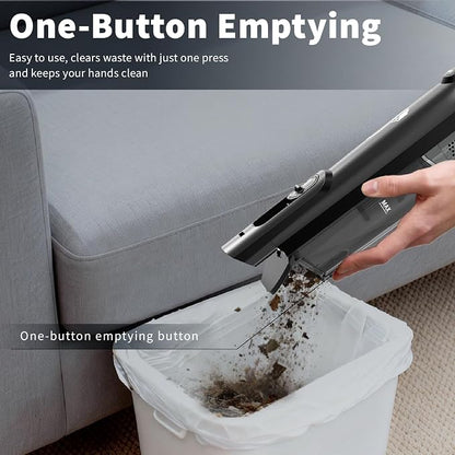 Cordless Handheld Vacuum, Lightweight Portable Hand Vacuum Cleaner with LED Light,Rechargeable Hand Held Vacuum with One-Touch Empty, Powerful Suction for Office, Home,Car, Inky