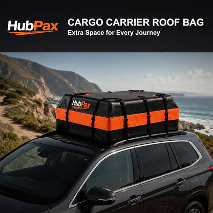 Car Rooftop Cargo Carrier Bag - 20 Cubic Feet Car Roof Top Bag Cargo Carrier for All Vehicle with/Without Rack, Includes Anti-Slip Mat, 8 Reinforced Straps, 6 Door Hooks, Luggage Lock