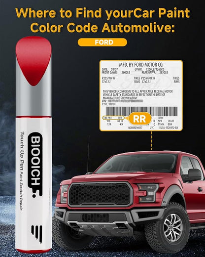 Touch Up Paint Pen Exact Color Match Car Chip and Scratch Repair (for Ford, Ruby Red Metallic Tricoat(RR))