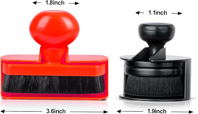 Tire Shine Applicator Brush - Large Automotive Tire Dressing Applicator with Storage Stand for Tire Detailing & Car Wash Kit,3.6 Inch Length, Included Magnetic Sheet for Easy Storage (Black) (Red)