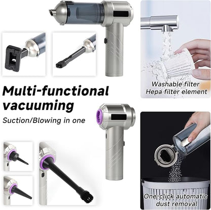 car Vacuum Portable Cordless, 18000PA Brushless Motor Hand Held Vacuum,Air Duster, 120W High Power Mini Vacuum Cleaner Foldable with LED Screen for Home, Car, Office, Pet
