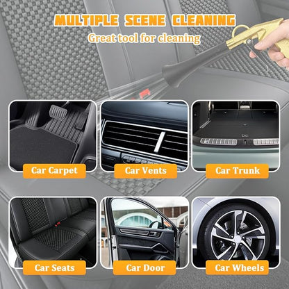 Car Detailing Air Gun, High Pressure Vehicle Air Blower Dryer Detailing Tool Kit, Automotive Interior Cleaning Gun for Quick Blowing Out Dust, Dirt, Universal for Vehicles