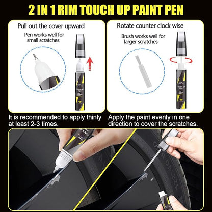 Rim Touch Up Paint(Incognito(NEU-285E)) for Tesla Model 3/Y/S/X Warp/Arachnid/Magnetite/Velarium/Perihelix/Machina Wheel, 2 in 1 Car Wheel Scratch Repair Kit, Quick & Easy Remover Curb Rash