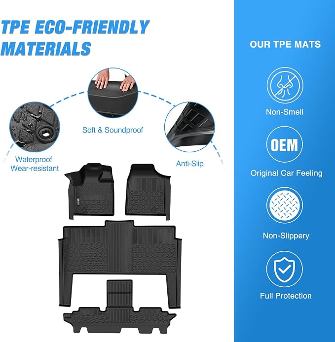 Nilight Floor Mats for Dodge Grand Caravan 7 Seats 2011-2021/2008-2016 Town & Country (Stow'n Go Only) All Weather Custom Fit Heavy Duty Floor Liners