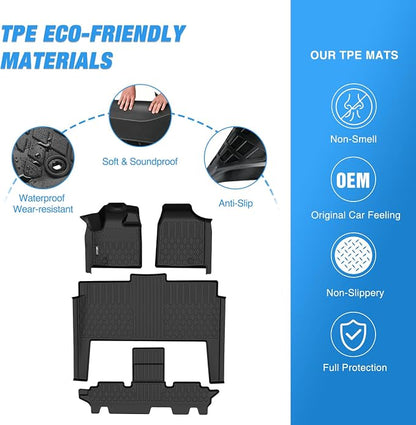Nilight Floor Mats for Dodge Grand Caravan 7 Seats 2011-2021/2008-2016 Town & Country (Stow'n Go Only) All Weather Custom Fit Heavy Duty Floor Liners